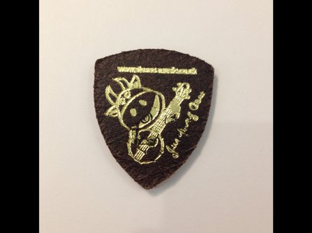 Jumping Cow BROWN Leather Ukulele Picks #1
