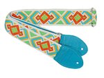 Souldier Diamante Orange, Turquoise, Green, Gold Guitar Strap (SKU: 32143) 32143
