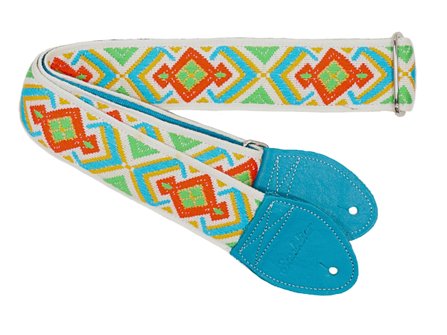 Souldier Diamante Orange, Turquoise, Green, Gold Guitar Strap #1