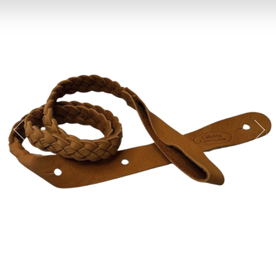 Lakota Leathers Mandolin Strap FLAT Braid TAN XFTAM