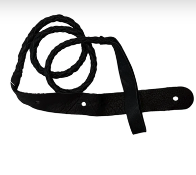 Lakota Leathers Round Braided Mandolin Strap BLACK XRBKM