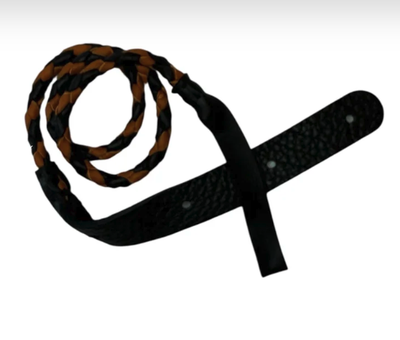 Lakota Leathers Round Braided Mandolin Strap BL/TOBACCO XRBKTan