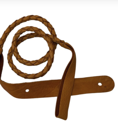 Lakota Leathers Round Braided Mandolin Strap TAN XRTAM