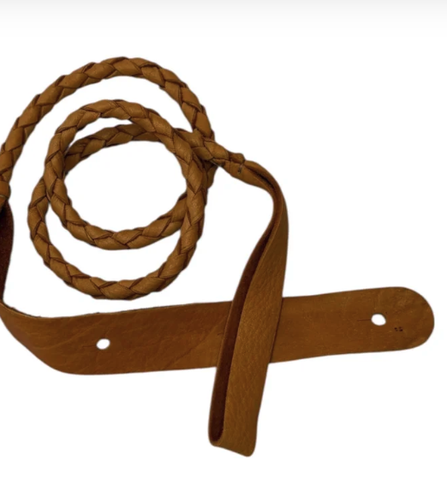 Lakota Leathers Round Braided Mandolin Strap TAN #1