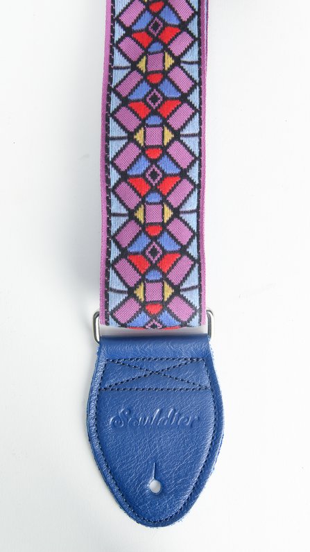 Souldier Guitar Strap Stained Glass Purple #1