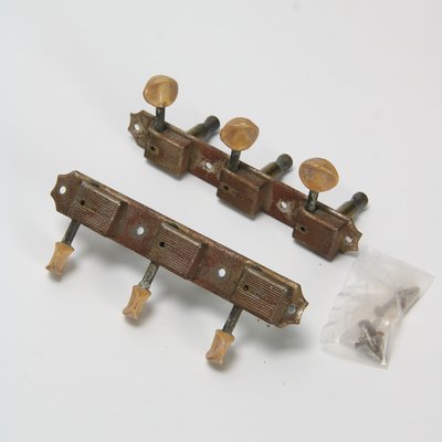 Kluson Deluxe Single Line 3x3 Guitar Tuners Nickel (ca.1950's) 31229