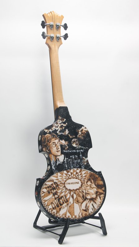 RC Kelly The Beatles Fretless Solid Body Violin Electric Bass Guitar (Art) #4