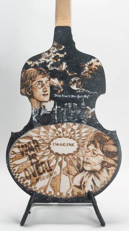 RC Kelly The Beatles Fretless Solid Body Violin Electric Bass Guitar (Art) #6