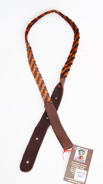 Lakota Leathers Mandolin Strap Flat Braid Chocolate & Tobacco XFCT