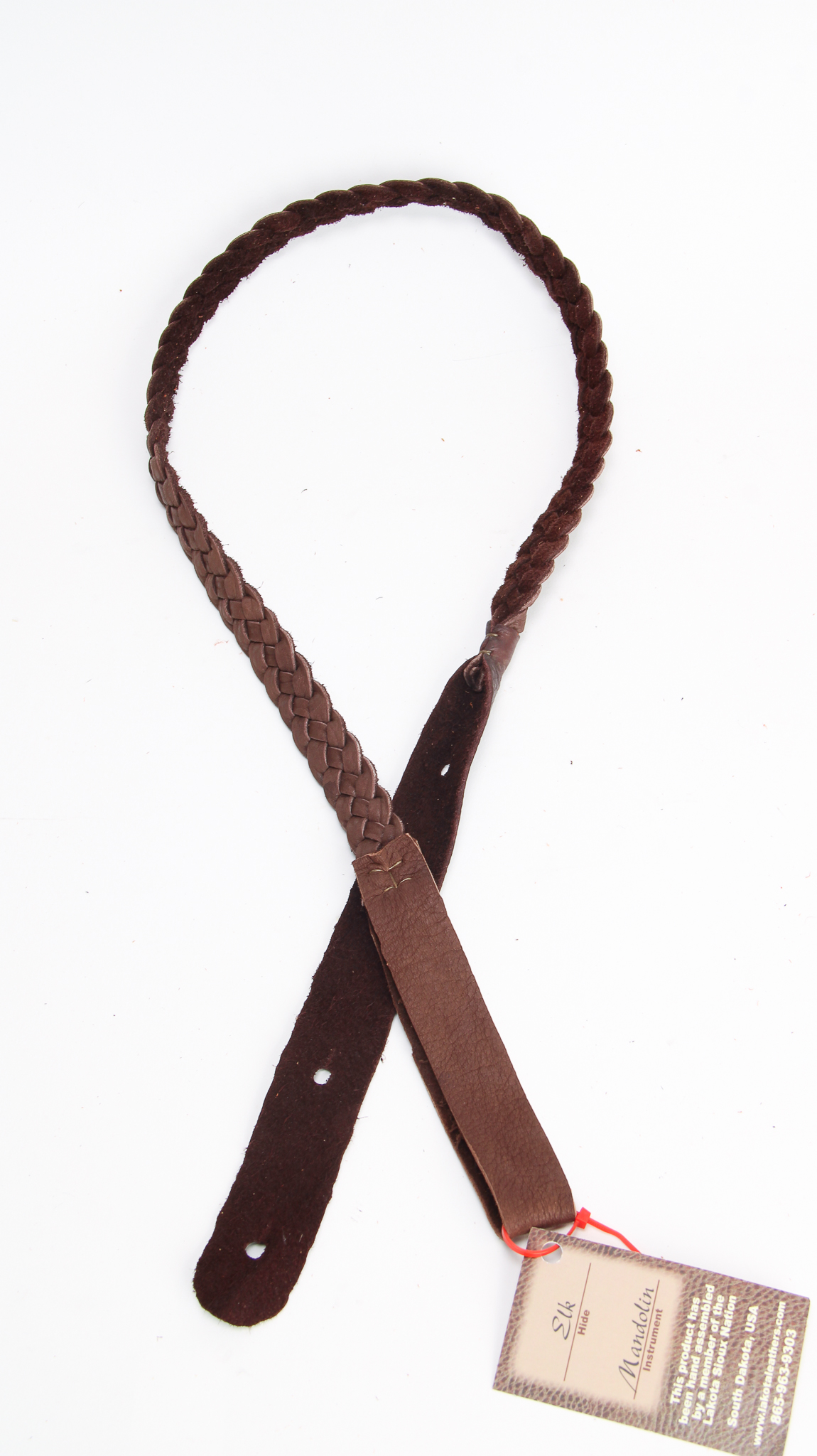 Chocolate Herringbone 45 in Lakota Leathers LK-HCH Mandolin Strap 