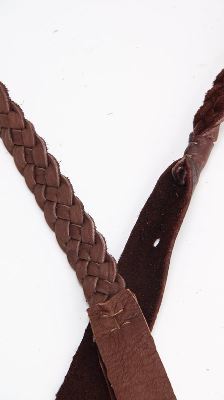 Lakota Leathers Mandolin Strap Flat Braid Chocolate #2