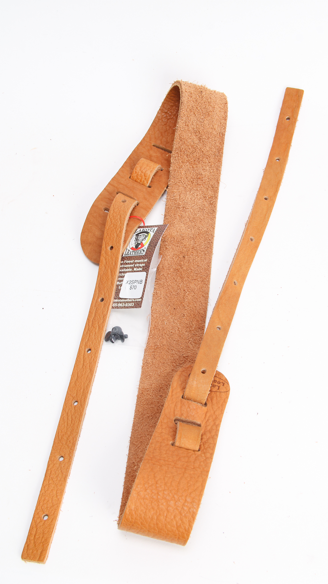 Lakota LK-2RONB 2 Leather Non-Cradle Tobacco Banjo Strap