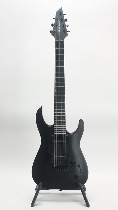 Jackson JS22-7 Dinky Satin Black w. Duncans (2024) 32257