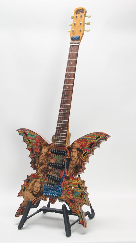 RC Kelly Cream Butterfly Electric Guitar (Art) #4