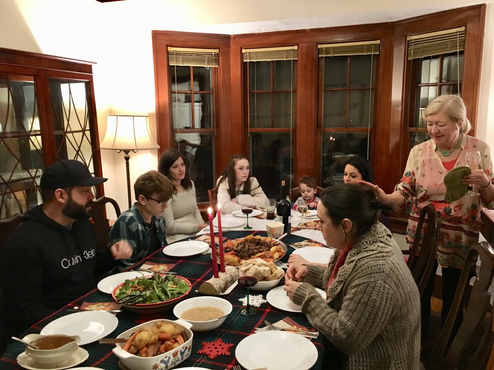 Christmas day at the new Bernunzio household. Julie put on a fine dinner for the whole crew.